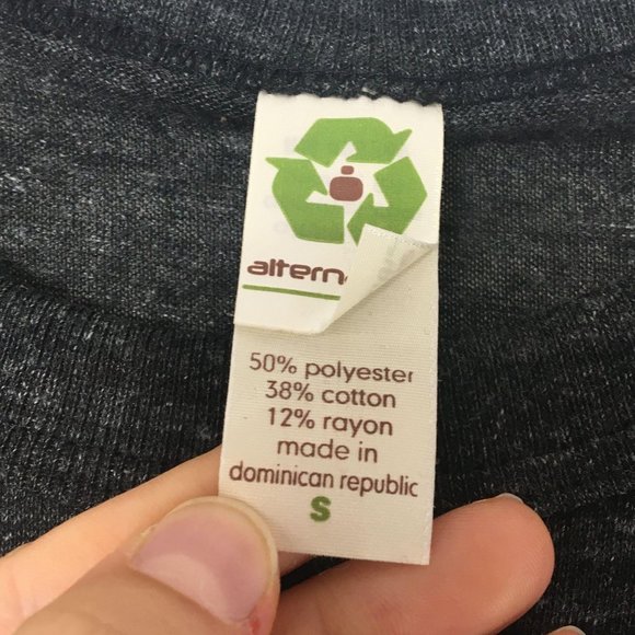 NWOT Alternative Earth Charcoal Gray Tee Recycled - Picture 3 of 5